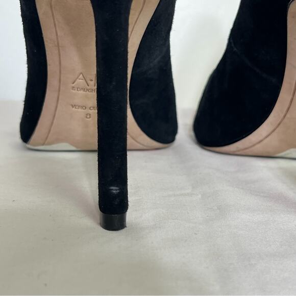 AD & Daughters Black Suede Heels Size 8 EUC - Picture 5 of 7